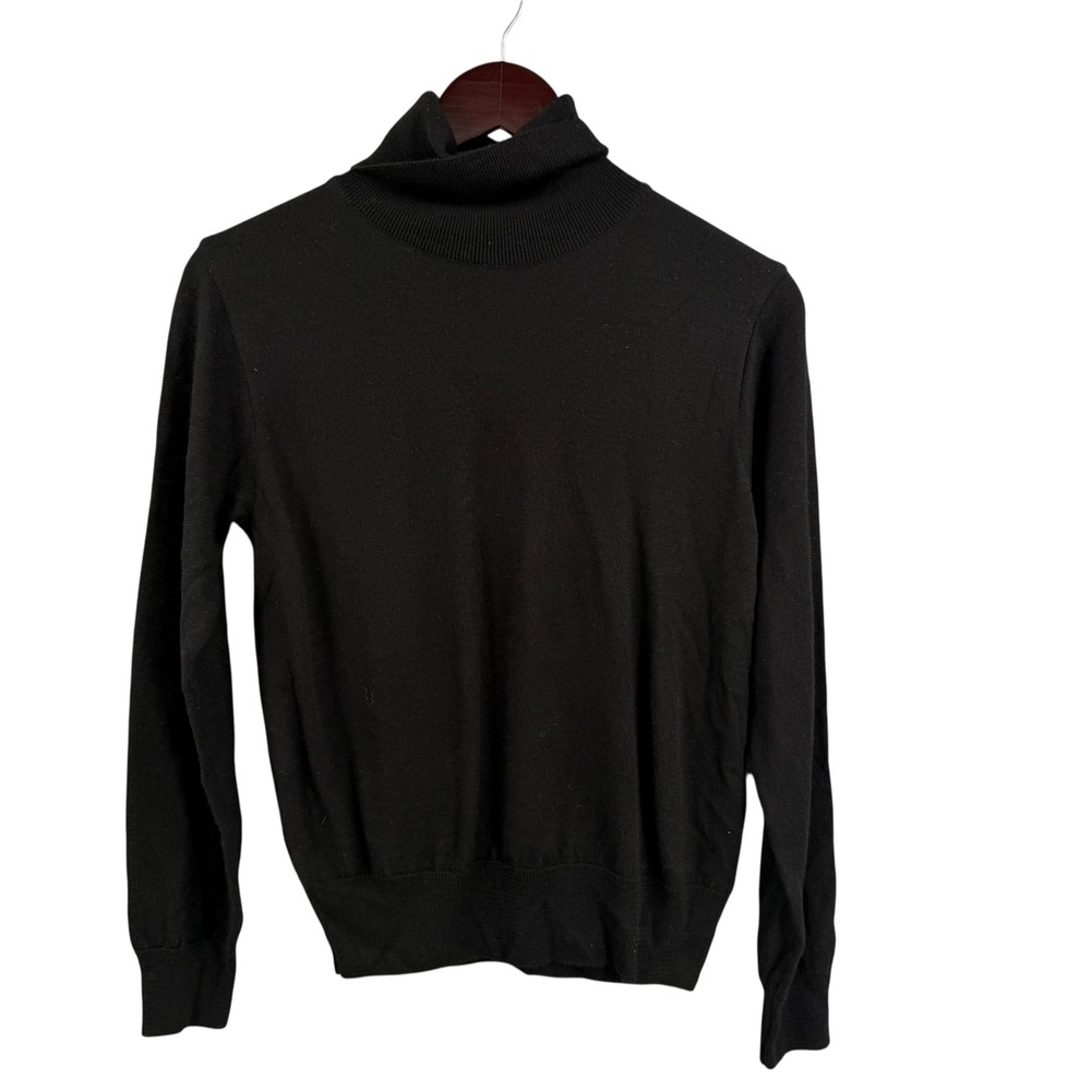 Dunst Essential Cashmere Turtleneck Sweater Womens‎ Small Black Wool Blend